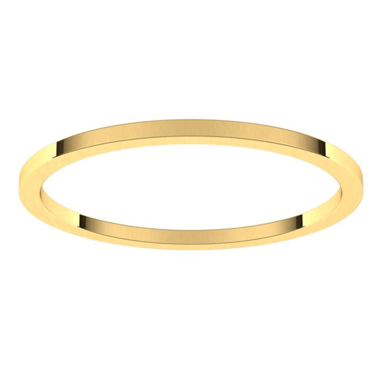 14K Yellow Gold 1 mm Flat Band Size 7.5