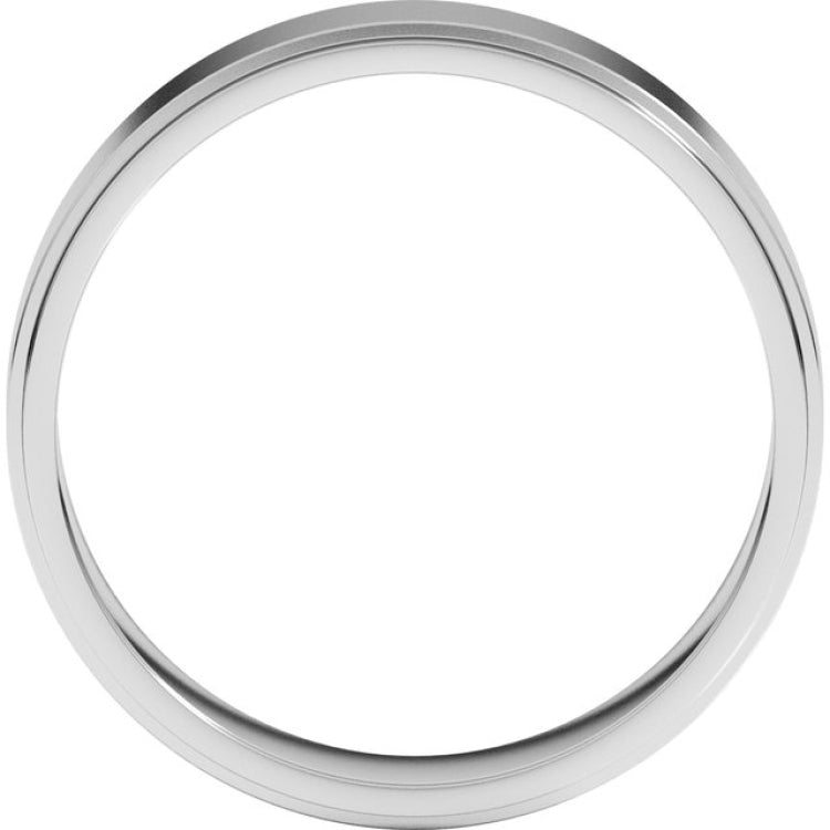10K White Gold 5 mm Stepped-Edge Flat Band Size 13