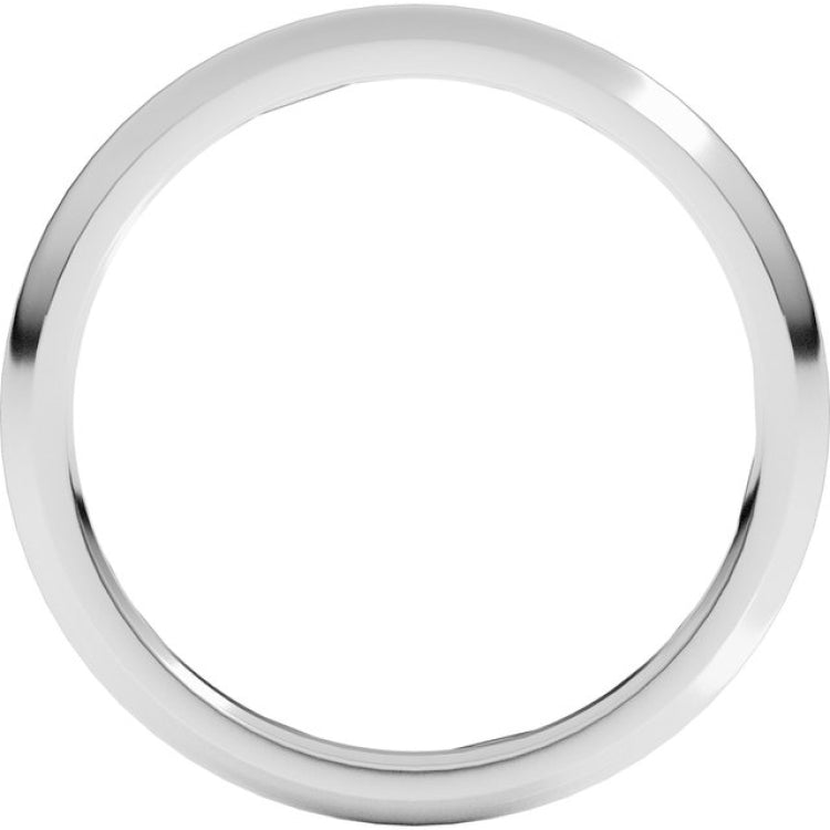 10K White Gold 2 mm Comfort-Fit Half Round Band Size 9.5