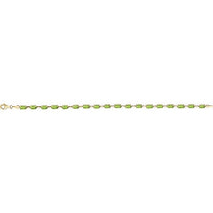 14K Yellow Gold Natural Peridot 7 1/4" Bracelet