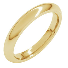 14K Yellow Gold 3 mm Comfort-Fit Half Round Band Size 4