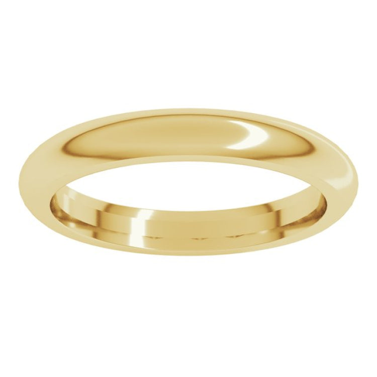 14K Yellow Gold 3 mm Comfort-Fit Half Round Band Size 4