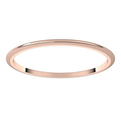 14K Rose Gold 1 mm Half Round Band Size 8.5