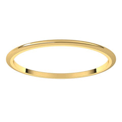 14K Yellow Gold 1 mm Half Round Band Size 8