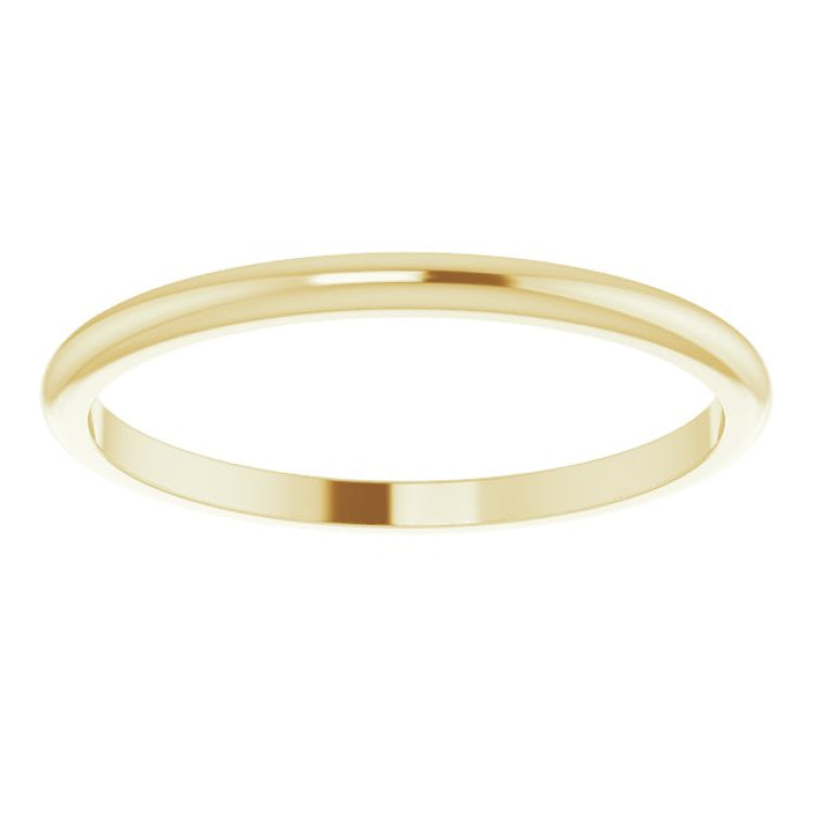 10K Yellow Gold 1.5 mm Half Round Band Size 8.5