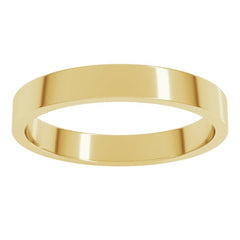 14K Yellow Gold 3 mm Flat Band Size 9.5