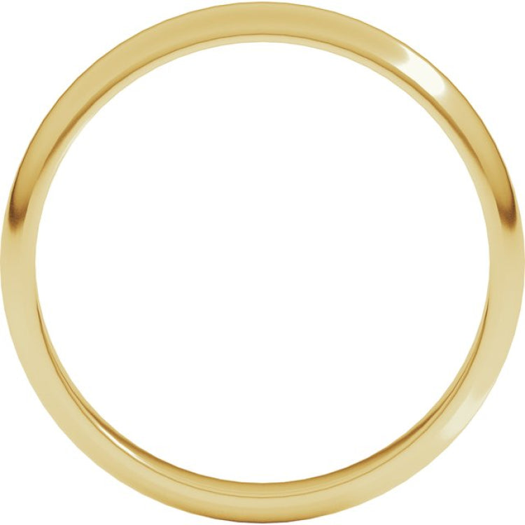 18K Yellow Gold 3 mm Half Round Band Size 6