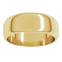 10K Yellow Gold 7 mm Half Round Band Size 9.5