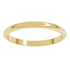 10K Yellow Gold 2 mm Half Round Band Size 9