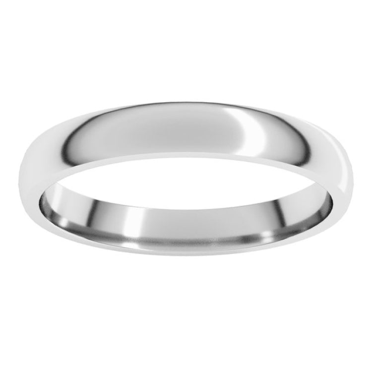 Sterling Silver 3 mm Lightweight Comfort-Fit Half Round Band Size 7