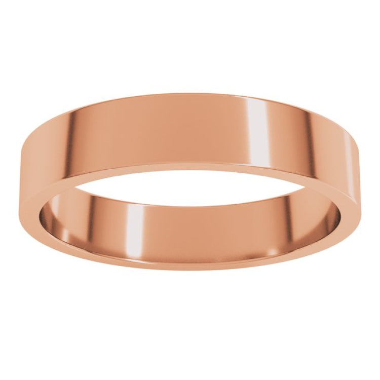 10K Rose Gold 4 mm Flat Band Size 6.5