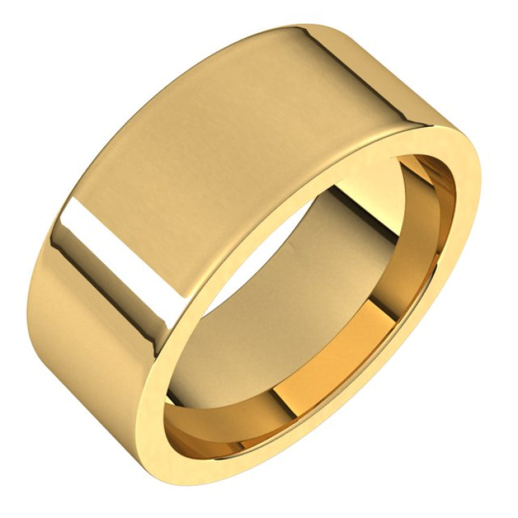 14K Yellow Gold 8 mm Comfort-Fit Flat Band Size 13.5