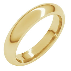 14K Yellow Gold 3.5 mm Comfort-Fit Half Round Band Size 10