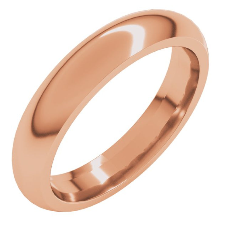 10K Rose Gold 4 mm Comfort-Fit Half Round Band Size 8
