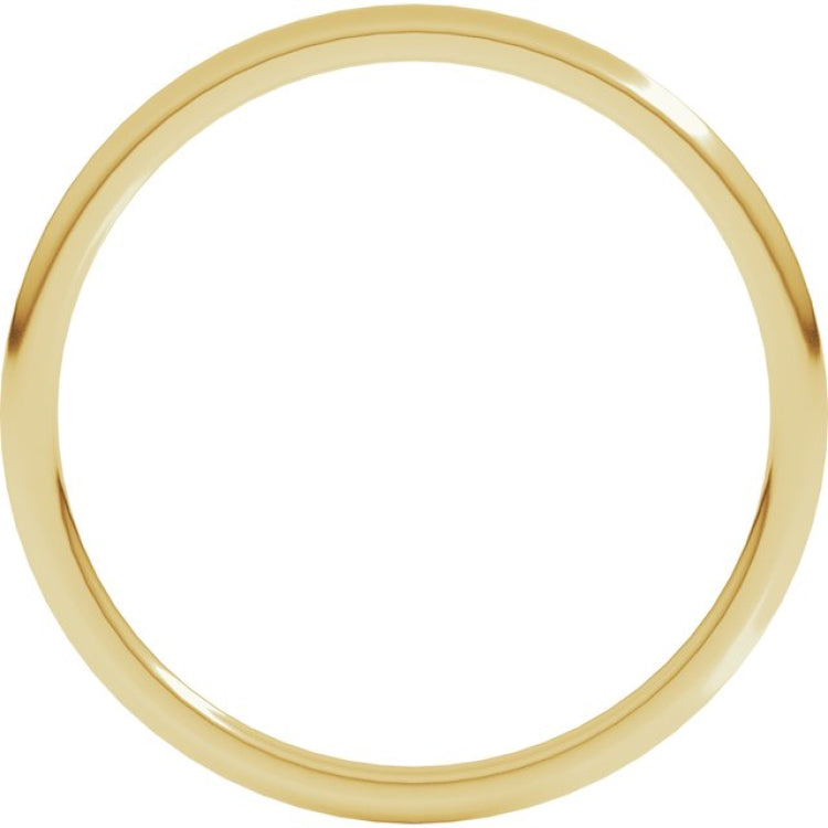 14K Yellow Gold 1 mm Lightweight Comfort-Fit Half Round Band Size 4.5