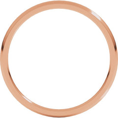14K Rose Gold 1.5 mm Lightweight Comfort-Fit Half Round Band Size 6.5