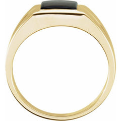 14K Yellow Gold Natural Black Onyx Ring