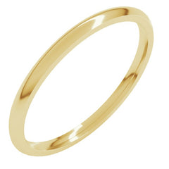 18K Yellow Gold 1.5 mm Lightweight Comfort-Fit Half Round Band Size 4.5