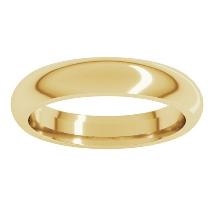 14K Yellow Gold 4 mm Comfort-Fit Half Round Band Size 8