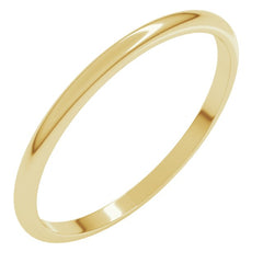 14K Yellow Gold 1.5 mm Lightweight Half Round Band Size 4.5