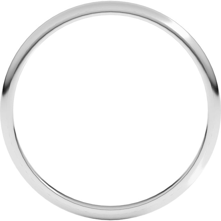 14K White Gold 1.5 mm Lightweight Half Round Band Size 5.5
