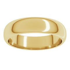 10K Yellow Gold 5 mm Half Round Band Size 11