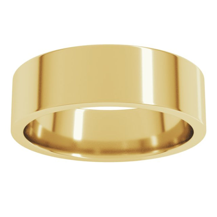 14K Yellow Gold 6 mm Lightweight Comfort-Fit Flat Band Size 5.5