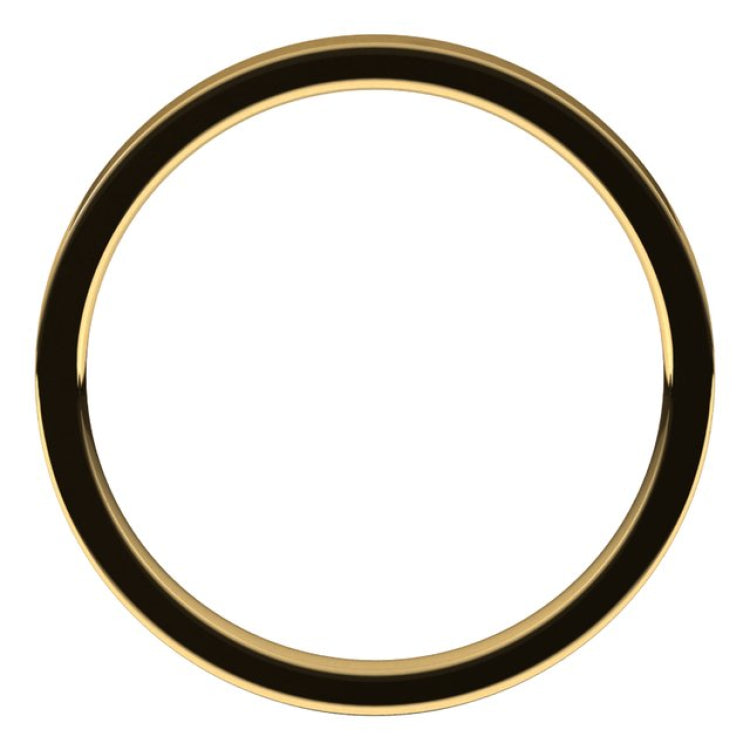 14K Yellow Gold 2 mm Flat Comfort Fit Light Band Size 5.5