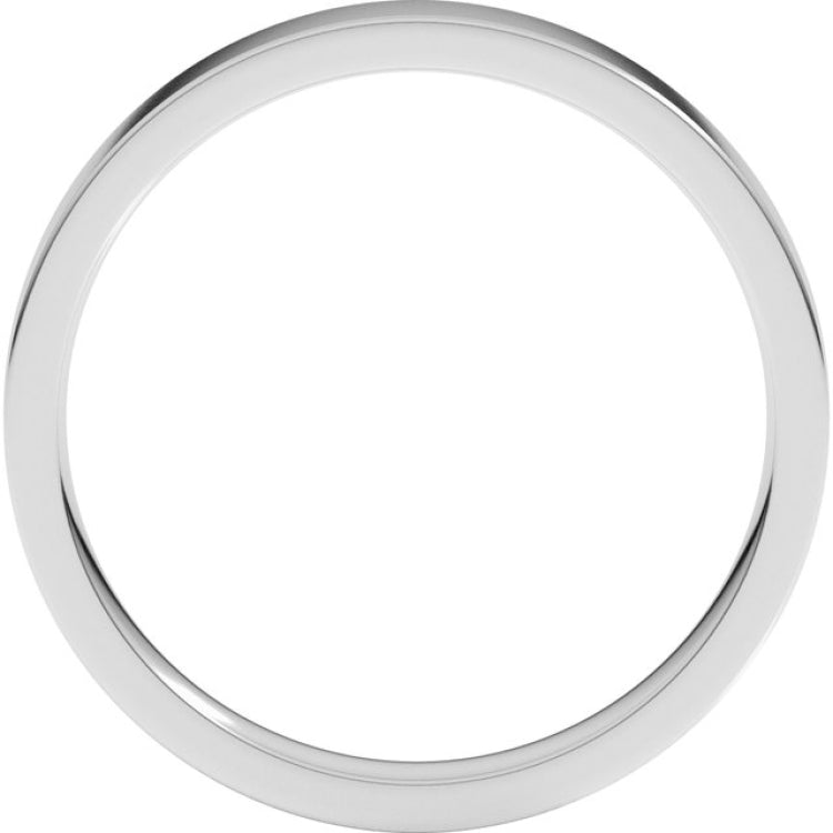 14K White Gold 3 mm Lightweight Comfort-Fit Flat Band Size 7.5