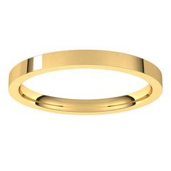14K Yellow Gold 2 mm Lightweight Comfort-Fit Flat Band Size 8