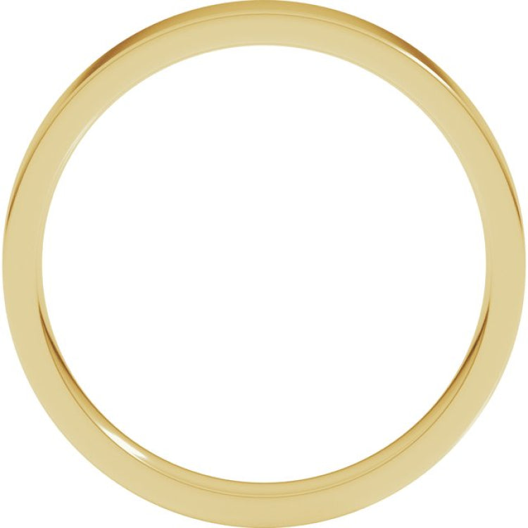 14K Yellow Gold 3 mm Lightweight Comfort-Fit Flat Band Size 9