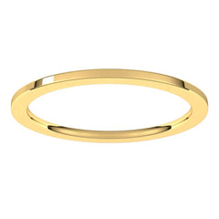 14K Yellow Gold 1 mm Comfort-Fit Flat Band Size 8