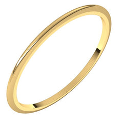 14K Yellow Gold 1 mm Half Round Band Size 13