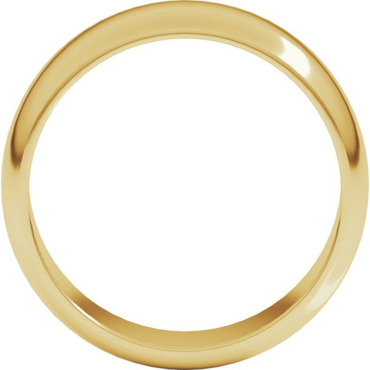 10K Yellow Gold 7 mm Half Round Band Size 16.5