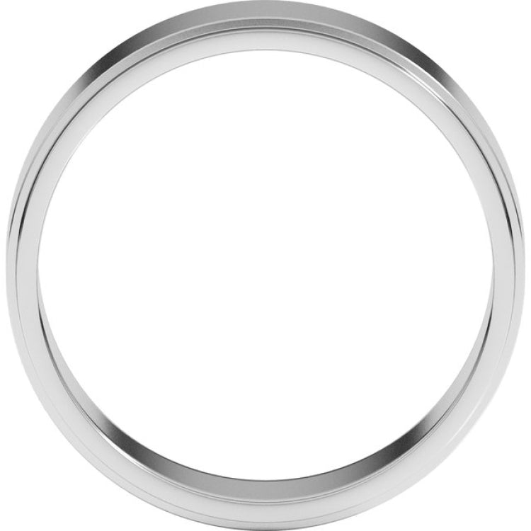 Platinum 6 mm Stepped-Edge Flat Band Size 9