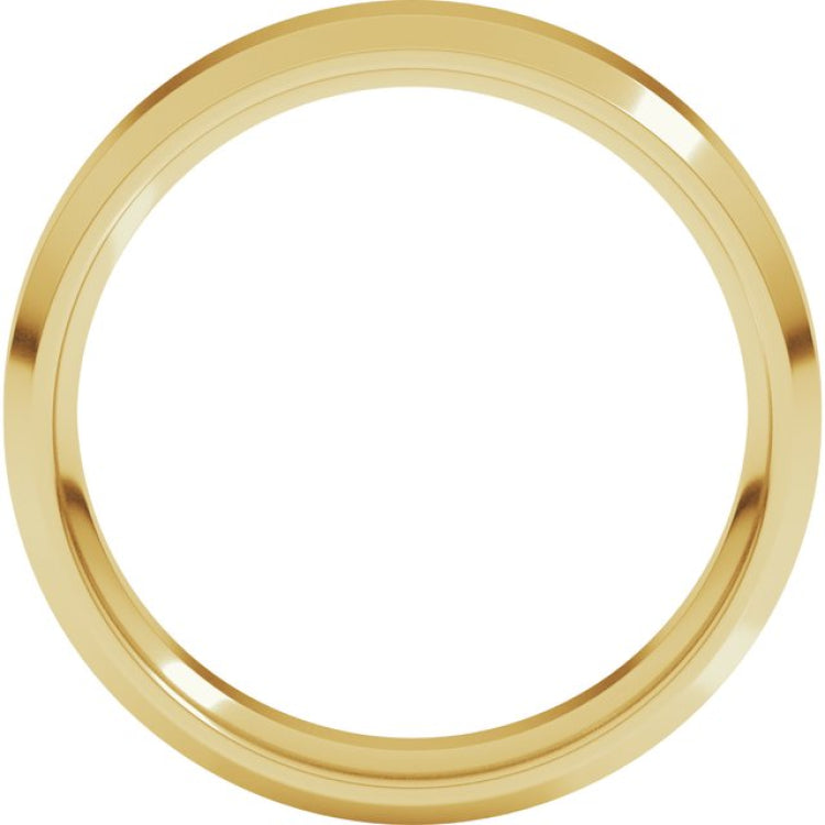14K Yellow Gold 5 mm Beveled-Edge Comfort-Fit Flat Band Size 8
