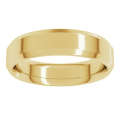 14K Yellow Gold 5 mm Beveled-Edge Comfort-Fit Flat Band Size 8