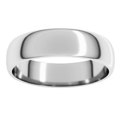 14K White Gold 5 mm Lightweight Half Round Band Size 9.5