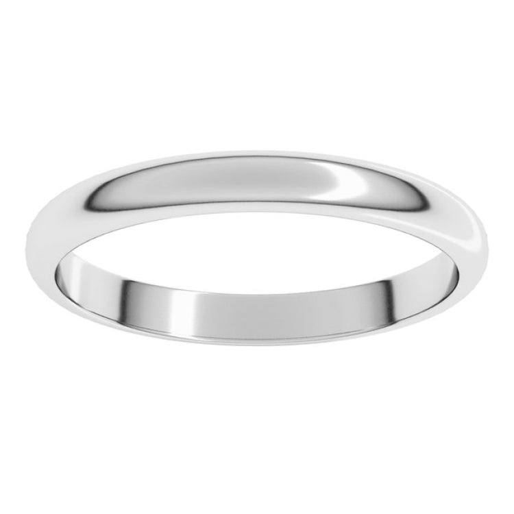 10K White Gold 2.5 mm Half Round Band Size 9