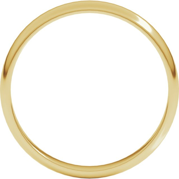 14K Yellow Gold 3 mm Lightweight Half Round Band Size 5.5