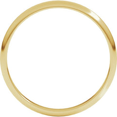 14K Yellow Gold 2 mm Lightweight Half Round Band Size 4