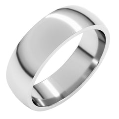10K White Gold 6 mm Lightweight Comfort-Fit Half Round Band Size 15.5