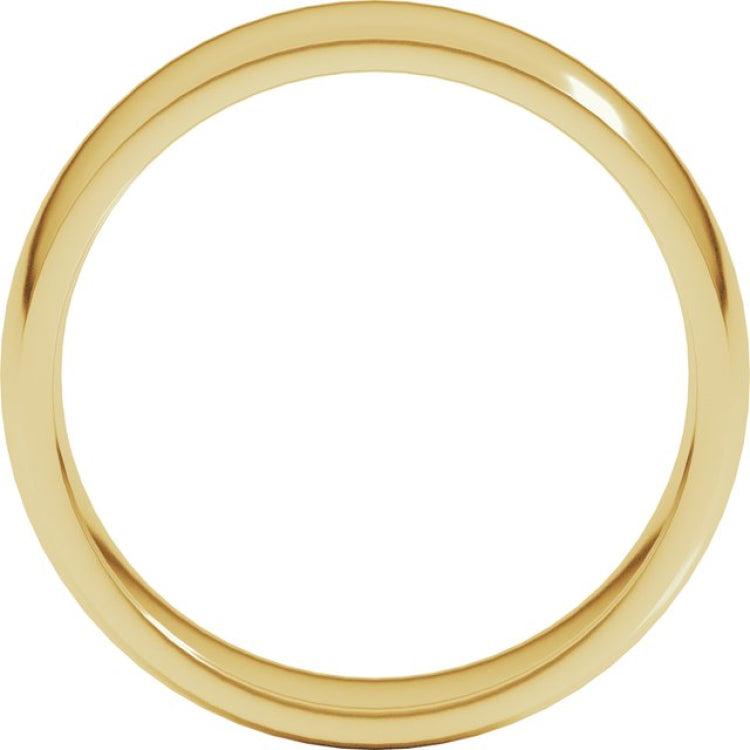 14K Yellow Gold 6 mm Lightweight Comfort-Fit Half Round Band Size 20