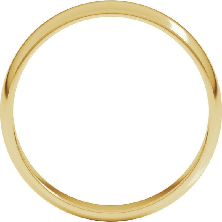 14K Yellow Gold 4 mm Lightweight Half Round Band Size 10.5