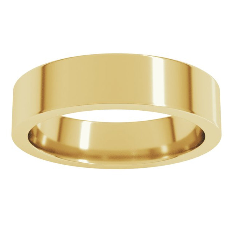 14K Yellow Gold 5 mm Comfort-Fit Flat Band Size 8.5