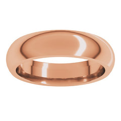 14K Rose Gold 5 mm Comfort-Fit Half Round Band Size 8