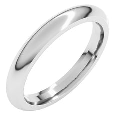 18K White Gold 3 mm Comfort-Fit Half Round Band Size 9