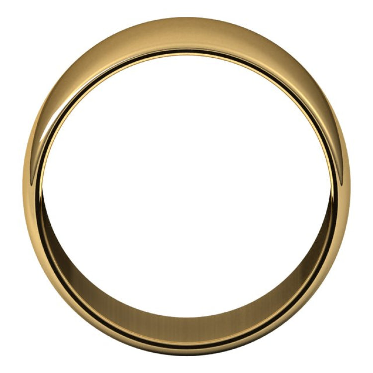 14K Yellow Gold 11 mm Lightweight Half Round Band Size 7.5