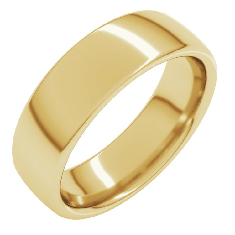 10K Yellow Gold 6 mm Comfort-Fit European-Style Band Size 11.5