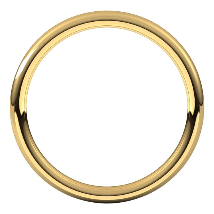 14K Yellow Gold 2 mm Comfort-Fit European-Style Band Size 6.5